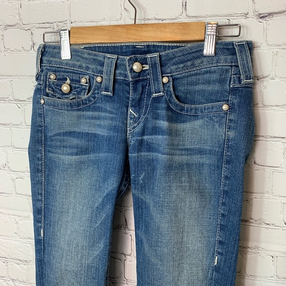 🌈3X$25⚡️True Religion Pearl Straight Leg Jeans 26 - Picture 2 of 8